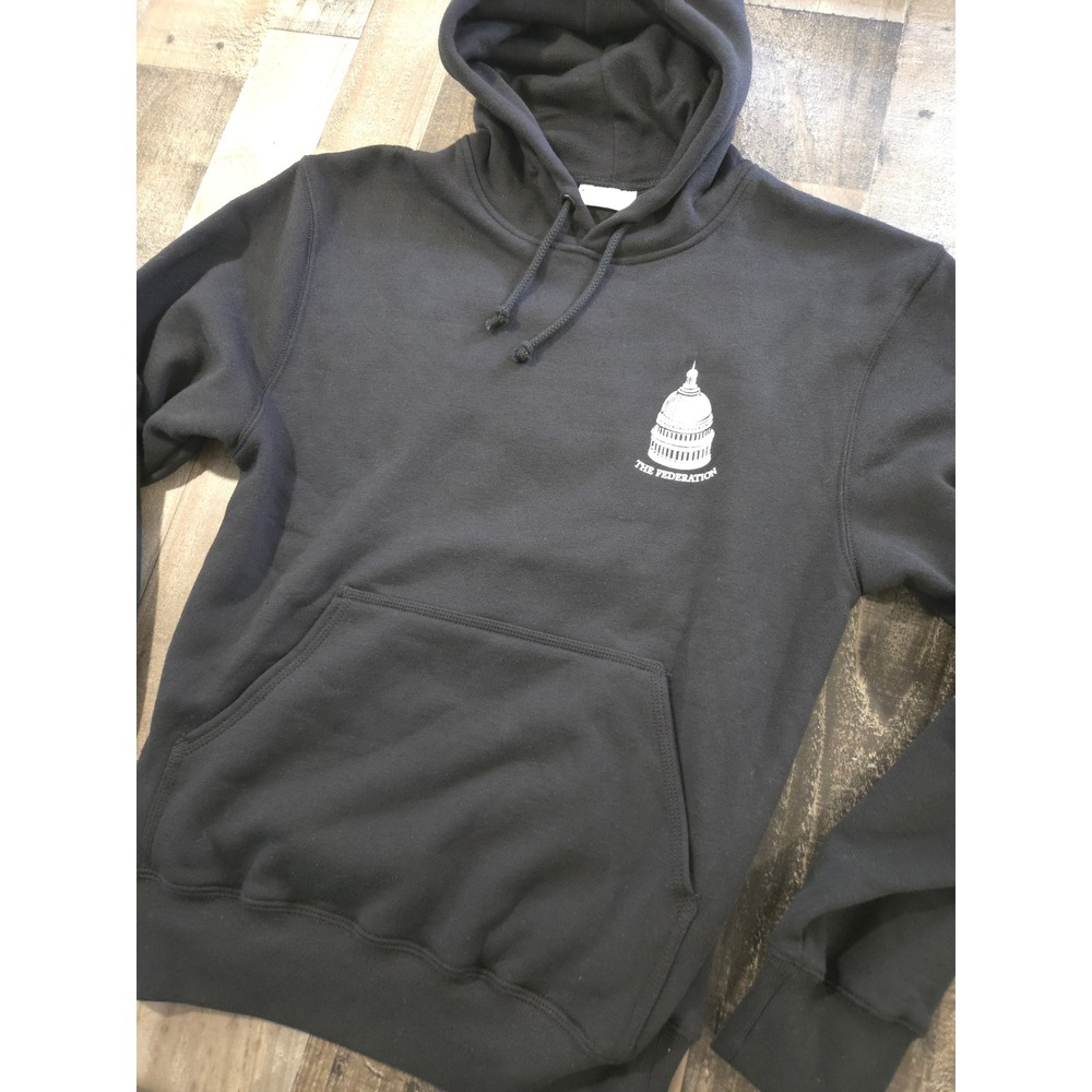 Quackity Five Hills Welcome to the Federation QSMP Hoodie Black Size Small